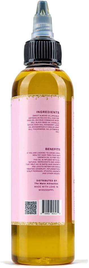 The Mane Attraction Hair Oil for All Hair Types, Infused with Rosemary Oil, Castor Oil & Black Seed Oil - Stimulating Hair Growth, Seals in Moisture, Soothes Irritated Scalp - 4 Fl Oz - Image 7