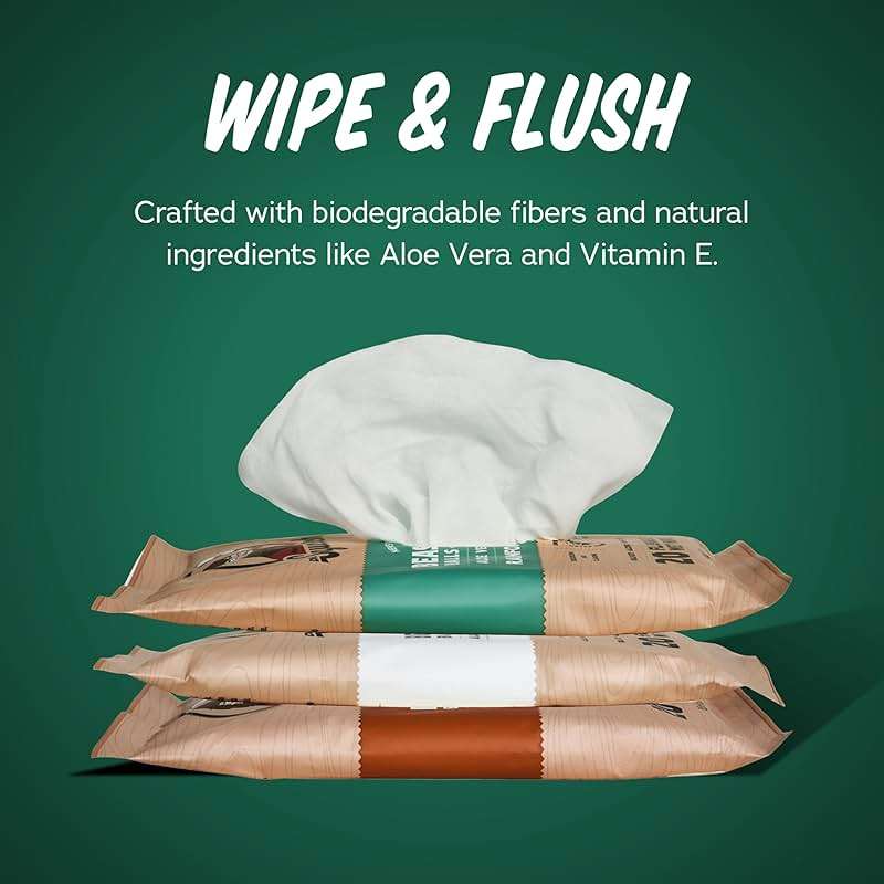 Dr. Squatch Beast Wipes - Flushable Adult Wipes for Men - Soothing and Refreshing - 2 Pack Wood Barrel Bourbon - Image 2
