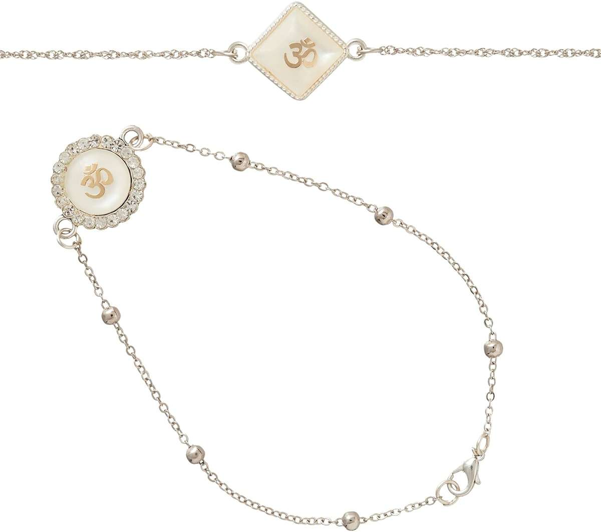 Eximious India Rakhi For Brother and Bhabhi | Bhaiya Bhabhi Rakhi Set Traditional Lumba Designer Fancy Bracelet on Rakshabandhan (Silver Color) Lumsilver032024 - Image 1