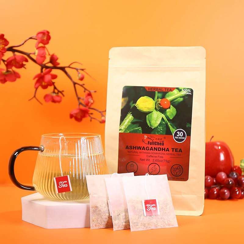 FullChea - Ashwagandha Tea, 2.5g X 30 Count - Sourced from India - Premium Natural Dried Cut & Sifted Root - Non-GMO - Caffeine-free - Rich in Antioxidants & Boost Energy - Image 3