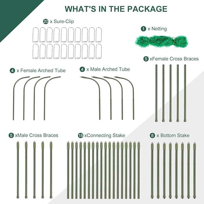 FOLLOOK Cucumber Trellis for Raised Garden Bed, Rustproof Metal Garden Arch Trellis for Climbing Plants Support Outdoor Fruit Grape Vine Vegetable Tomato Bean Pea Trellis, 63x48inch, Green - Image 6