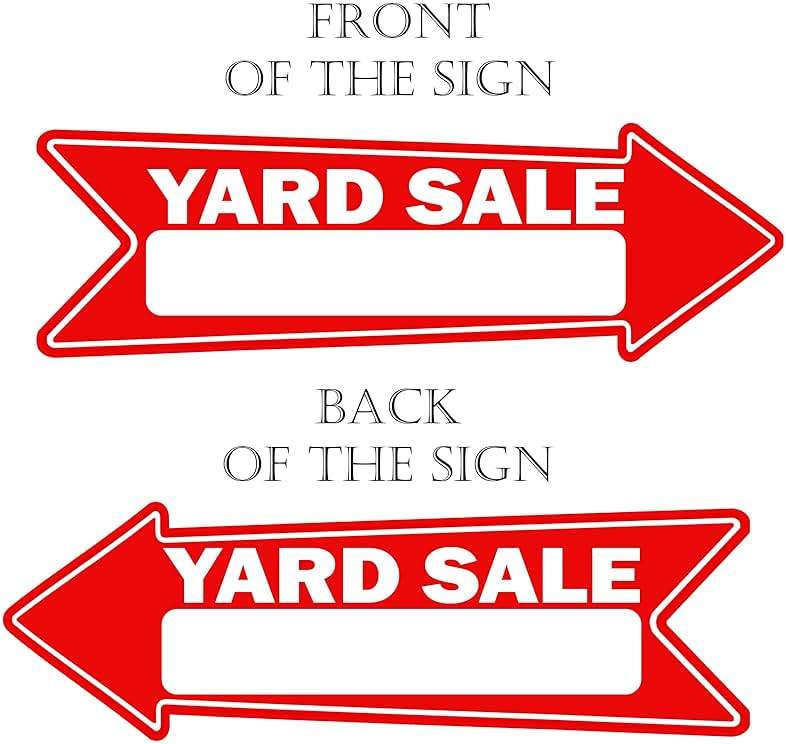 Rogue River Tactical 6 Piece Yard Sale Arrows - Yard Sign Double Sided With Stake 16 Inch By 5 Inch, Large - Arrow Red - Image 4