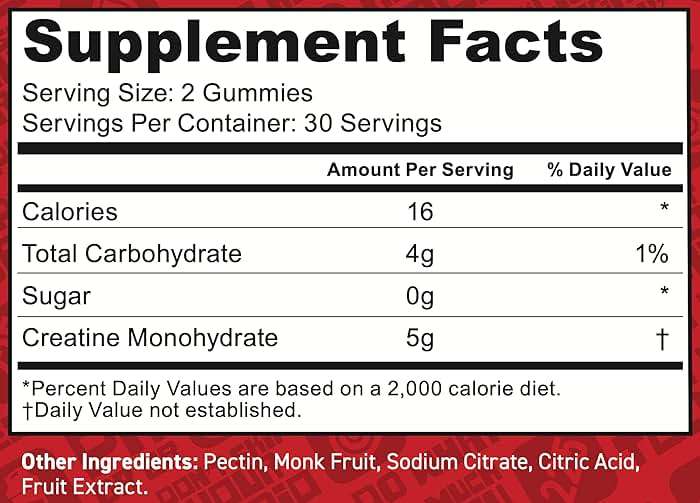 FloHydro Creatine Gummies | 3rd-Party Lab Tested in the USA | Zero Sugar | 5g Creatine per Serving | 30 Servings | Clean Ingredients - Image 2