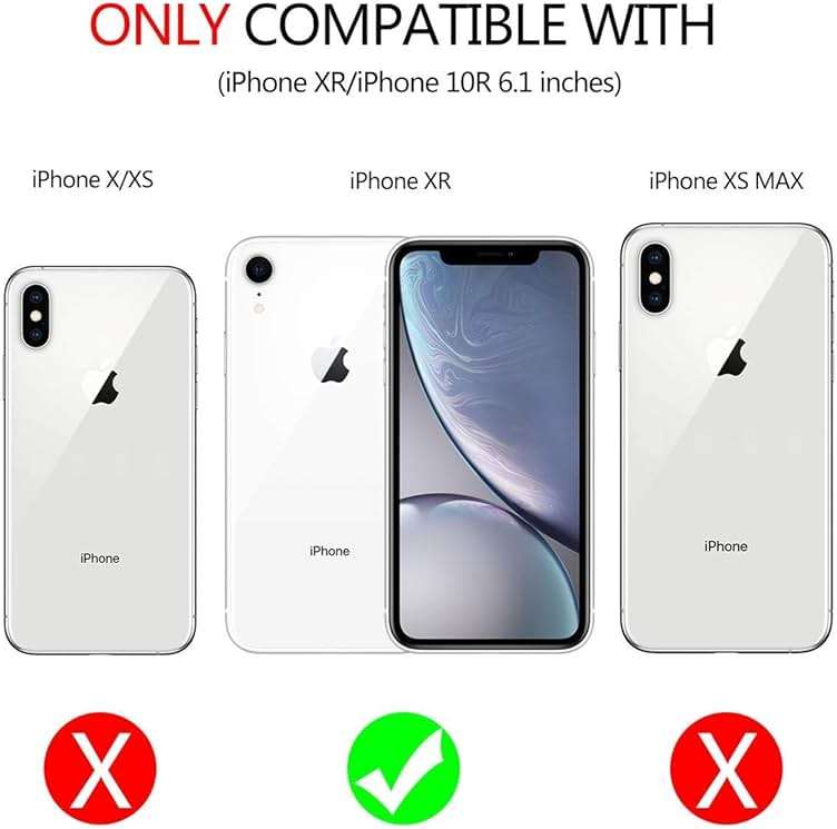 Muntinfe for iPhone XR Case, iPhone XR Phone Case with 2X HD Screen Protector + Slide Camera Cover,[Military Grade] 16ft. Drop Tested Protective Case with Magnetic Ring Kickstand, Red - Image 2