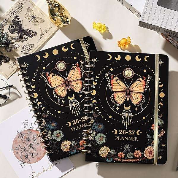 2026-2027 Planner - Academic Planner 2026-2027, July 2026 - June 2027, 6.4" x 8.5", Weekly and Monthly with Tabs, Back Pocket + Thick Paper - Butterfly - Image 2