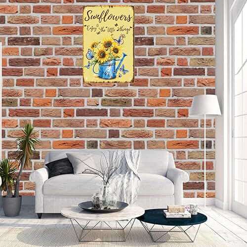 WIZYXQ Metal Signs Sunflowers Enjoy The Little Things Sign Vintage Signs Retro Aluminum Metal Tin Sign for Home Office Kitchen Bar Cafe Garden Wall Decor 12x8 Inch - Image 2