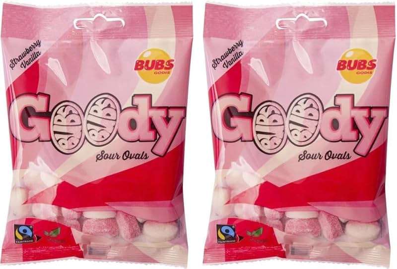 Bubs Goody Candy Ovals Godis Pack (2 pack - Strawberry/Vanilla) - Image 1