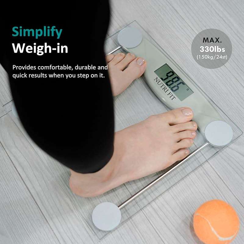 Bathroom Scale for Body Weight, NUTRI FIT Digital Weighing Scale Accurate Electric Weight Loss Watcher Scale, 330 lb Capacity, Step on Technology with AAA Batteries, Birthday Gifts - Image 2