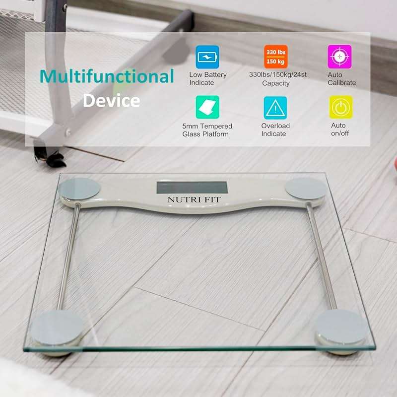 Bathroom Scale for Body Weight, NUTRI FIT Digital Weighing Scale Accurate Electric Weight Loss Watcher Scale, 330 lb Capacity, Step on Technology with AAA Batteries, Birthday Gifts - Image 6