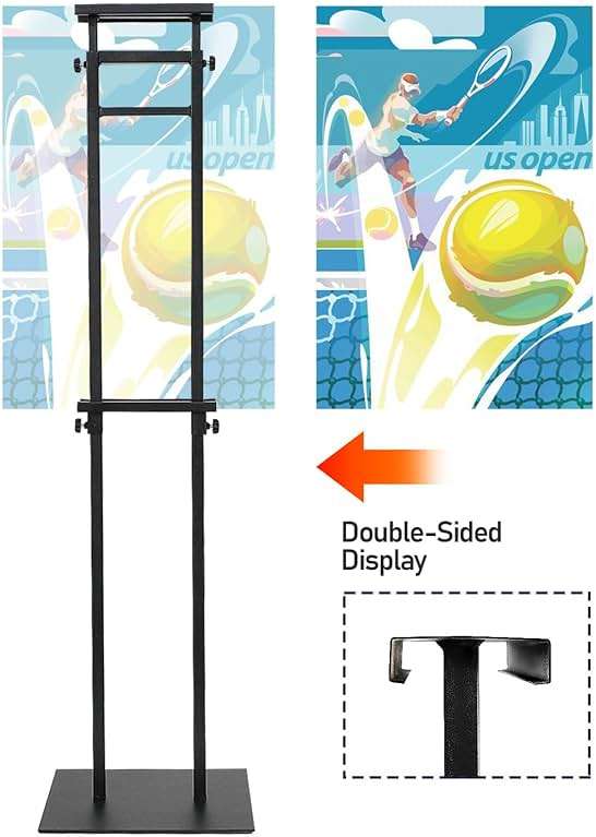 AceShow 4 Pack Poster Stand Display, Heavy-Duty Pedestal Sign Stand ,Black | Double-sided, Height Adjustment, Stable Base, Anti-slip, Foam/KT Boards, Easy Assembly, Outdoor Events - Image 4