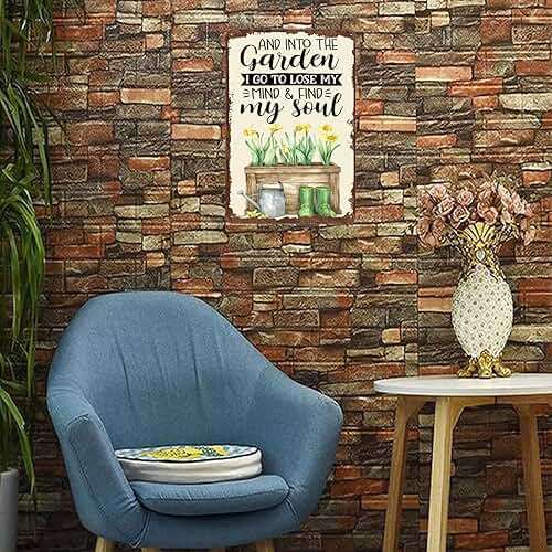 WIZYXQ Metal Signs And Into The Garden I Go To Lose My Mind And Find My Soul Retro Tin Sign Wall Decor for Home Office Kitchen Bar Cafe Garden 12x8 Inch - Image 5