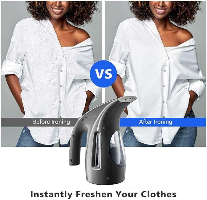 HiLIFE Steamer for Clothes, Portable Handheld Design, 240ml Big Capacity, 700W, Strong Penetrating Steam, Removes Wrinkle, for Home, Office(ONLY FOR 120V)-Black - Image 3