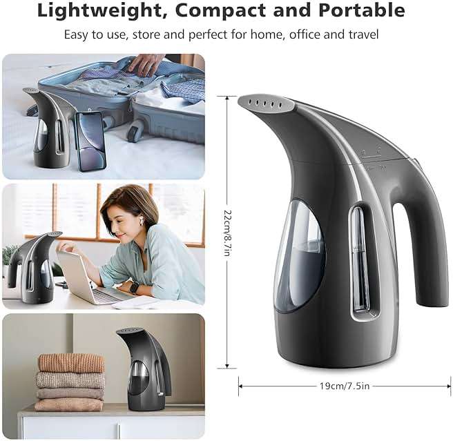 HiLIFE Steamer for Clothes, Portable Handheld Design, 240ml Big Capacity, 700W, Strong Penetrating Steam, Removes Wrinkle, for Home, Office(ONLY FOR 120V)-Black - Image 5