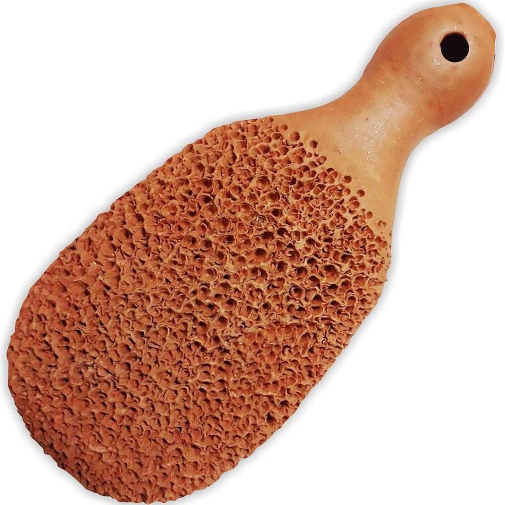 FootVital Pumice Stone for Feet Callus Remover - Terra-Cotta Foot Scrubber with 2 Sides, 100% Pure Natural Foot Pumice Stone, Pedicure Scrubber, Foot Exfoliator, Removes Calluses & Dead Skin - Image 1