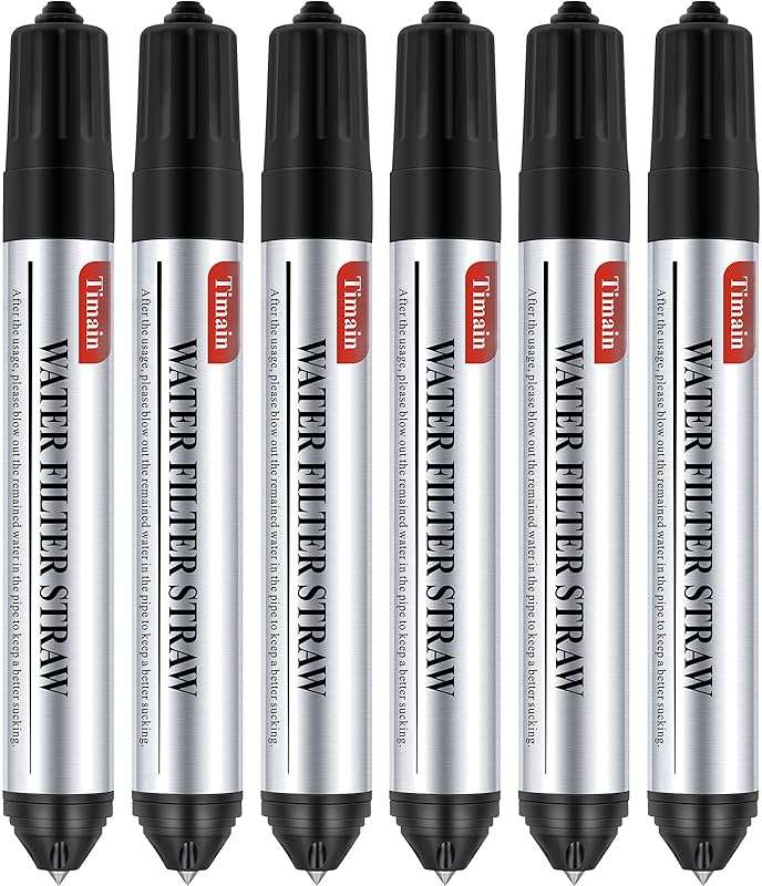 Timain 6 Pack Mini Water Filter Straws,Water Purifier Survival for Emergency Preparedness,Break Glass,Travel,Camping, Hiking,Fishing,Hunting (6) - Image 1