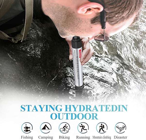 Timain 6 Pack Mini Water Filter Straws,Water Purifier Survival for Emergency Preparedness,Break Glass,Travel,Camping, Hiking,Fishing,Hunting (6) - Image 3