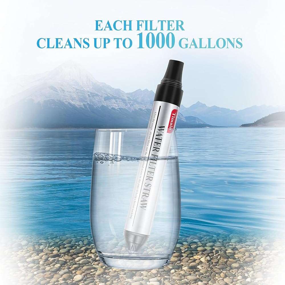 Timain 6 Pack Mini Water Filter Straws,Water Purifier Survival for Emergency Preparedness,Break Glass,Travel,Camping, Hiking,Fishing,Hunting (6) - Image 5