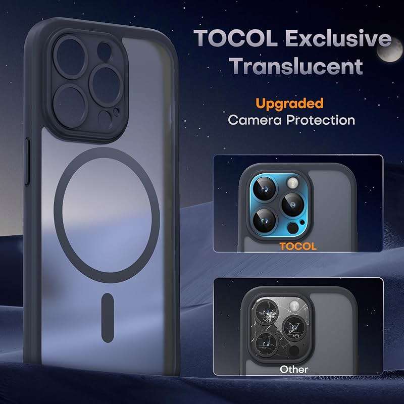 TOCOL for iPhone 13 Pro Max Case, Full Camera Protection, Drop Protection, Compatible with Magsafe, Matte Phone Case for iPhone 13 Pro Max 6.7 inch (Matte Black) - Image 6