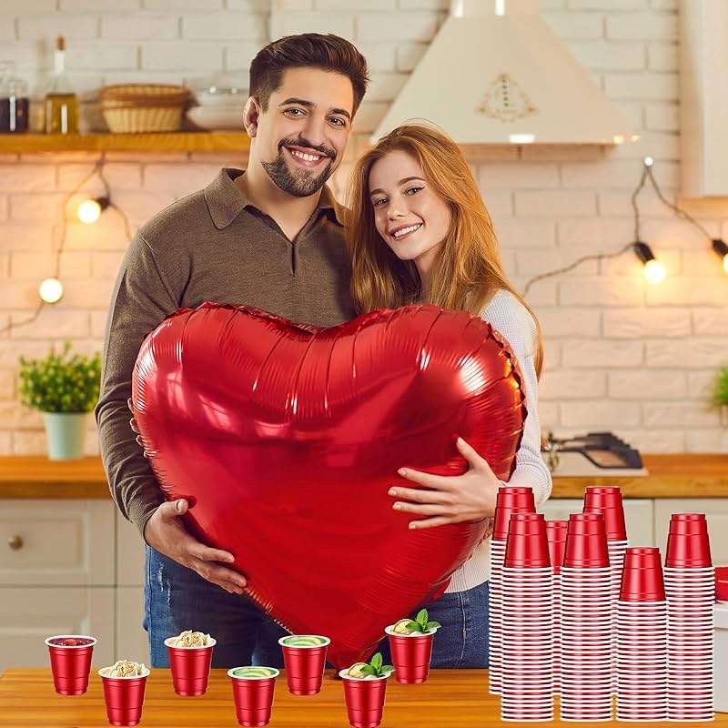 cssopenss 120 pcs Red shot cups Christmas Plastic Shot Glasses 2 oz red shot glasses disposable for drinking Tastings served Snacks Jello Tastings and Samples - Image 2