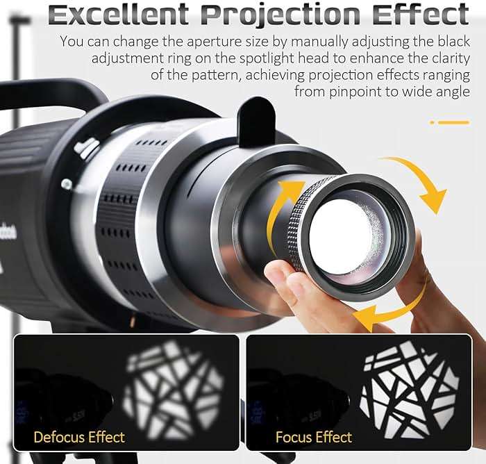 Bowens Mount Spotlight Conical Optical Snoot kit, Photography Studio Lighting Accessory with 34 Gobos & 5 Color Filters Compatible for Aputure Amaran Godox Neewer LED Video Speedlite Light - Image 3