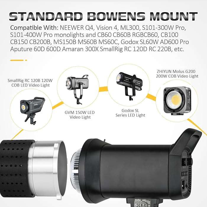 Bowens Mount Spotlight Conical Optical Snoot kit, Photography Studio Lighting Accessory with 34 Gobos & 5 Color Filters Compatible for Aputure Amaran Godox Neewer LED Video Speedlite Light - Image 5