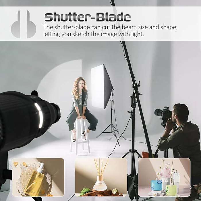 Bowens Mount Spotlight Conical Optical Snoot kit, Photography Studio Lighting Accessory with 34 Gobos & 5 Color Filters Compatible for Aputure Amaran Godox Neewer LED Video Speedlite Light - Image 8