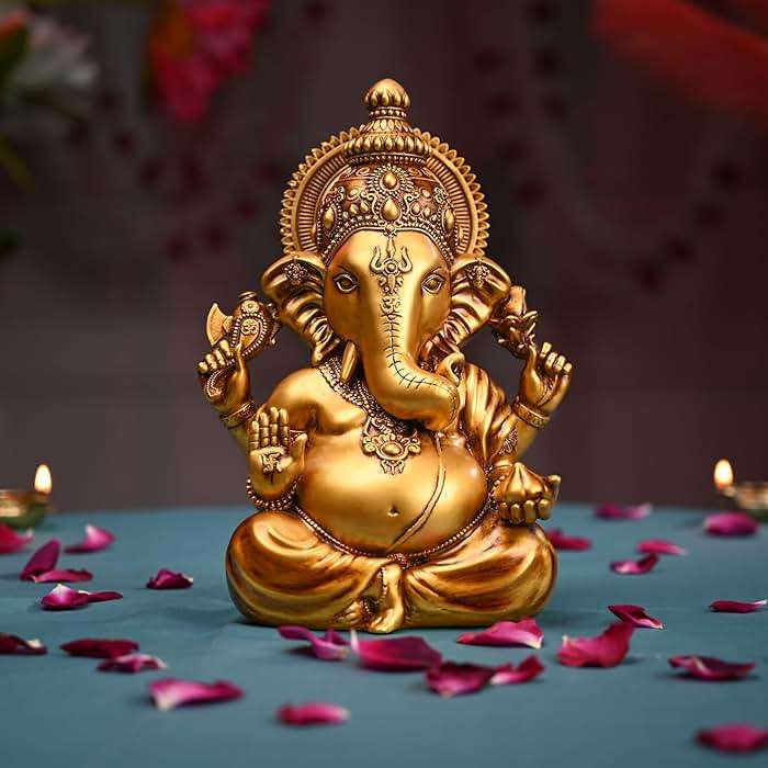 Artarium Ganesha Idol for Car Dashboard Decorative Ganesh Murti for Diwali Pooja Vighnaharta Lord Ganesha Statue for Home Temple Decor and Spiritual Gift Height 3.5 Inch - Image 4