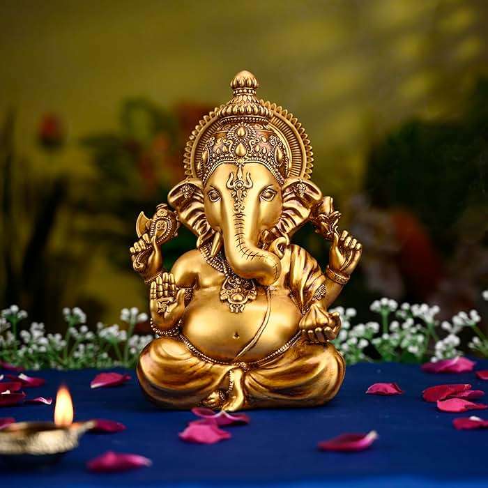 Artarium Ganesha Idol for Car Dashboard Decorative Ganesh Murti for Diwali Pooja Vighnaharta Lord Ganesha Statue for Home Temple Decor and Spiritual Gift Height 3.5 Inch - Image 5