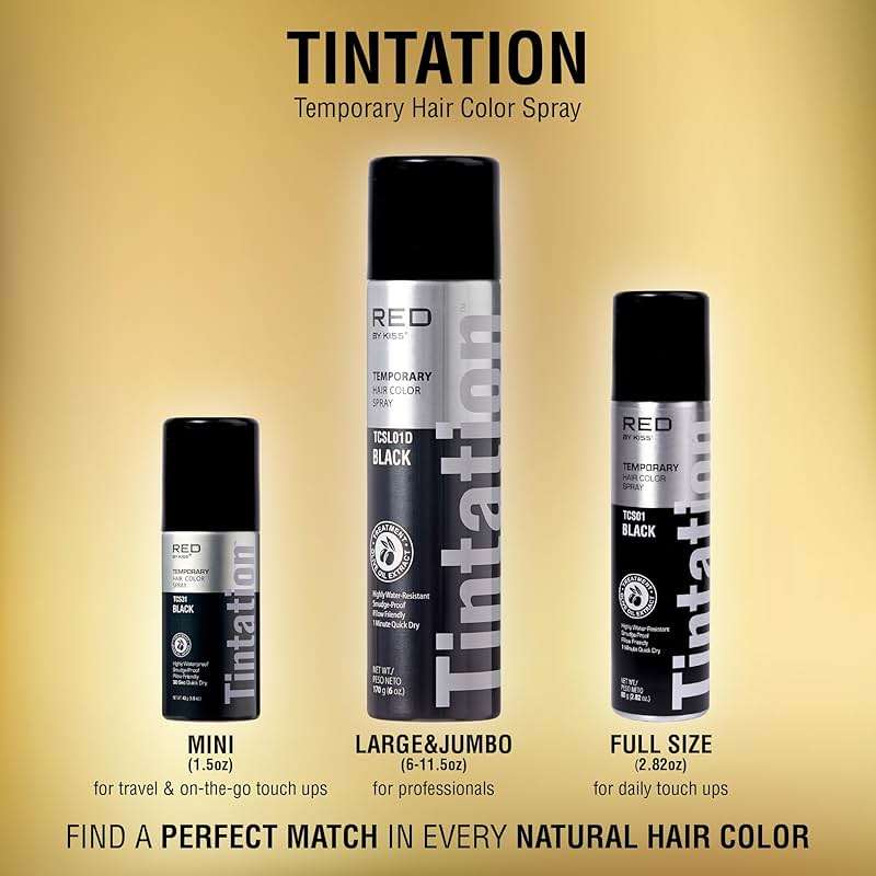 Red by Kiss Tintation Temporary Hair Color Spray, Instant Gray Root Touch Up Coverage, Water-Resistant & Smudge-Proof, Easy Wash Out, Barber & Hairline Touch-Up, Quick-Dry (Honey Blonde, 2.82 oz) - Image 6