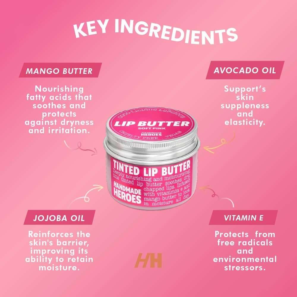 100% Natural Tinted Lip Butter Sleeping Lip Mask Clean Petroleum Free Lip Moisturizer and Conditioner for Dry Lips Intensive Lip Balm and Lip Therapy Skin Care with Mango butter (Light Pink) - Image 3