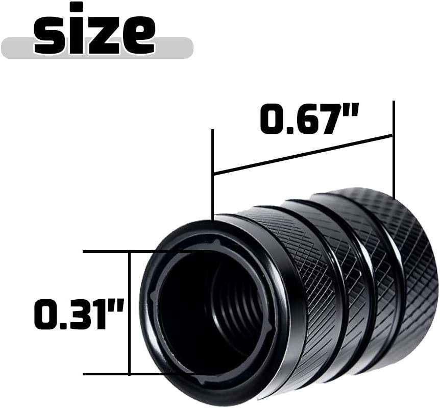 4-Piece Black Anodized Aluminum-Plastic Composite Tire Valve Stem Caps with Integrated Plastic Sleeve,Corrosion-Resistant and Universal Fit,Suitable for Cars, Trucks, and Motorcycles(Black) - Image 4