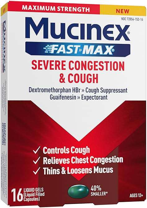 Mucinex Fast-Max Severe Congestion & Cough, Maximum Strength Dextromethorphan HBr Cough Medicine for Adults, Guaifenesin Expectorant for Excess Mucus Relief, 16 Liquid Gels - Image 11