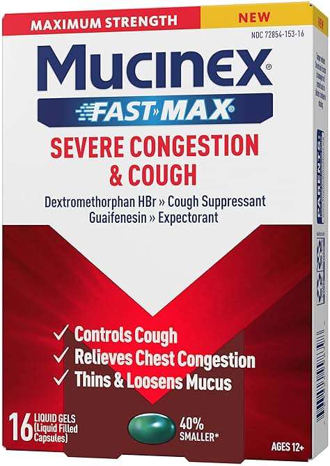 Mucinex Fast-Max Severe Congestion & Cough, Maximum Strength Dextromethorphan HBr Cough Medicine for Adults, Guaifenesin Expectorant for Excess Mucus Relief, 16 Liquid Gels - Image 12