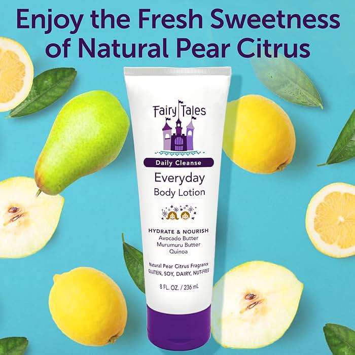 Fairy Tales Daily Cleanse Everyday Hydrating Kids Lotion with Aloe, Nourishing Body Lotion for Girls & Boys, Hydrate Dry and Sensitive Skin with Avocado and Murumuru Butter - 8 oz. - Image 4