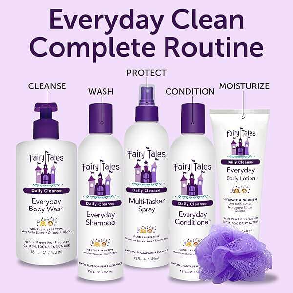 Fairy Tales Daily Cleanse Everyday Hydrating Kids Lotion with Aloe, Nourishing Body Lotion for Girls & Boys, Hydrate Dry and Sensitive Skin with Avocado and Murumuru Butter - 8 oz. - Image 7