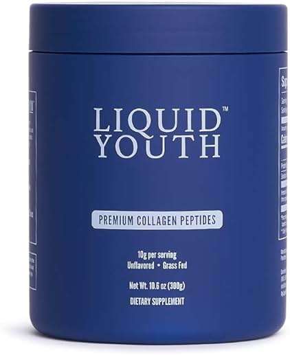 LIQUID YOUTH Collagen Peptides Powder for Women & Men - Type I & III Premium Grass-fed Bovine, Hydrolyzed Collagen, Promotes Hair Growth, Skin, Nail, Bone & Joint Health - Unflavored, 30 Servings - Image 1