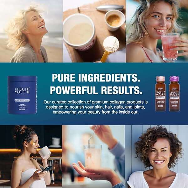 LIQUID YOUTH Collagen Peptides Powder for Women & Men - Type I & III Premium Grass-fed Bovine, Hydrolyzed Collagen, Promotes Hair Growth, Skin, Nail, Bone & Joint Health - Unflavored, 30 Servings - Image 6