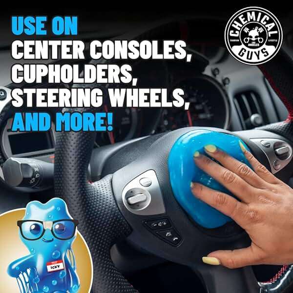 Chemical Guys Sticky Icky Car Cleaning Gel, Green Apple, Interior Car Cleaner, Reusable Automotive Crevice & Interior Dust Cleaner for Air Vents, Consoles, Cup Holders & Keyboards, 4 Pack (100g Each) - Image 5