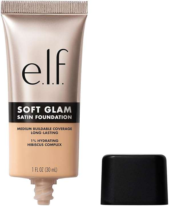 e.l.f. Soft Glam Foundation, Medium Coverage, Long-Lasting & Buildable Foundation For A Smooth, Satin Finish, Vegan & Cruelty-Free, 21 Light Neutral - Image 1