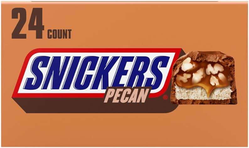 SNICKERS Pecan Milk Chocolate Candy Bar - Full Size Bars, Bulk Box Individually Wrapped, 24-Pack, 33.8 oz - Image 3