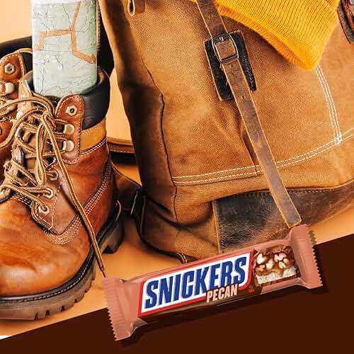 SNICKERS Pecan Milk Chocolate Candy Bar - Full Size Bars, Bulk Box Individually Wrapped, 24-Pack, 33.8 oz - Image 6