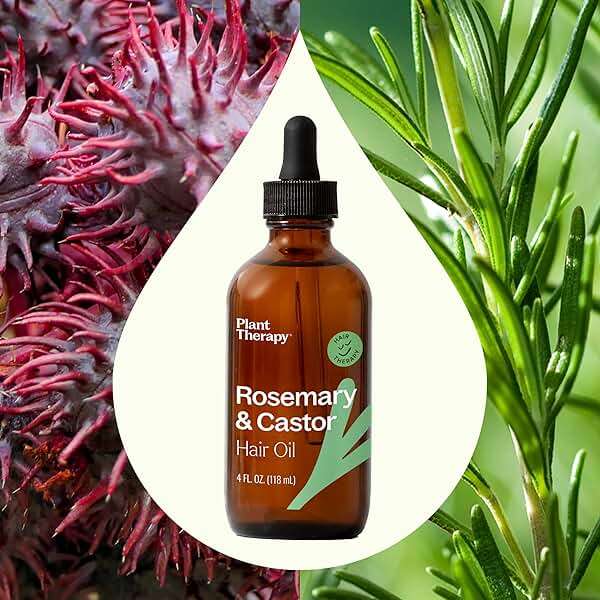 Plant Therapy Rosemary & Castor Oil - 4 oz Hair Treatment for Growth, Shine, Softness, Healthy Scalp & Hair Mask - Image 3