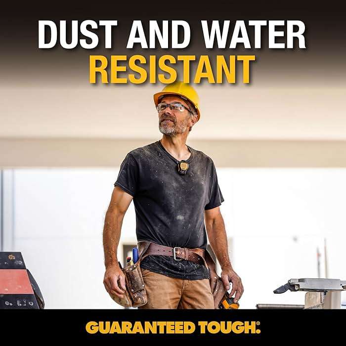 DEWALT Wearable Bluetooth Speaker, Clip-On Wireless Jobsite Pro Water-Resistant Portable Speaker (Non-Magnetic), Built-in Mic for Hands-Free Music/Calls, Bluetooth Speaker (Yellow) - Image 7