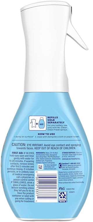 Mr. Clean Clean Freak Foaming Bathroom Surface Cleaner Multi-Surface Spray Starter Kit and Refill Bundle, Grapefruit Scent, 64 fl oz - Image 8