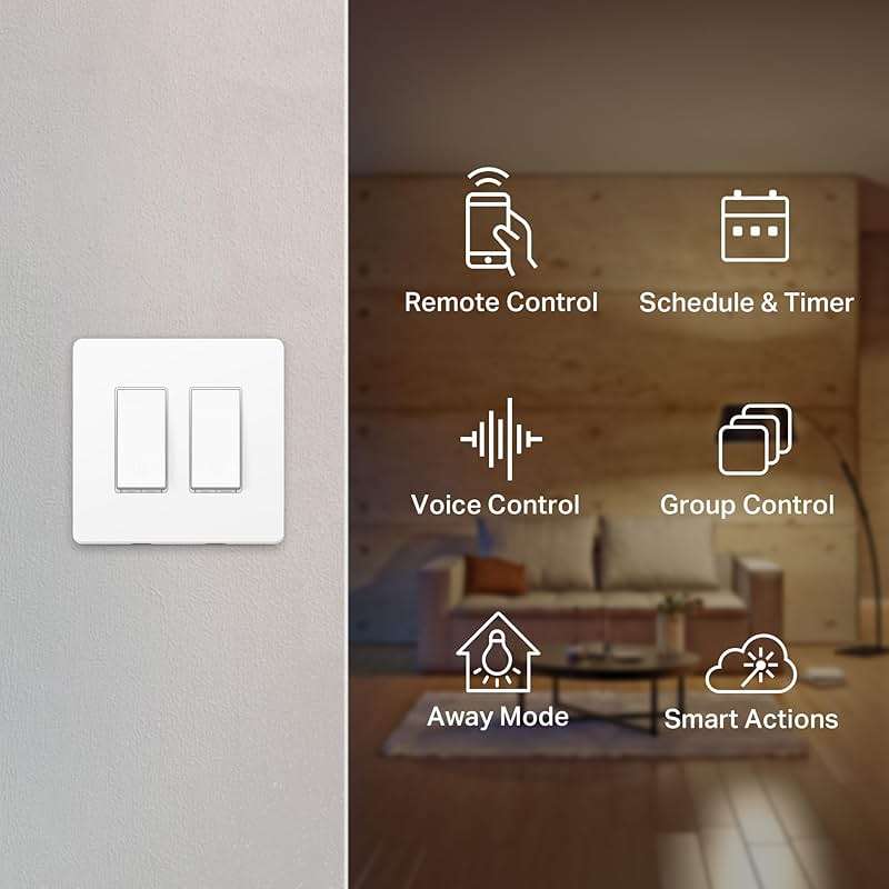 Kasa Smart Switch 2-Gang HS200-2, Single Pole,Neutral Wire Required, 2.4GHz Wi-Fi Light Switch Compatible with Alexa and Google Home, UL Certified, No Hub Required, White - Image 2