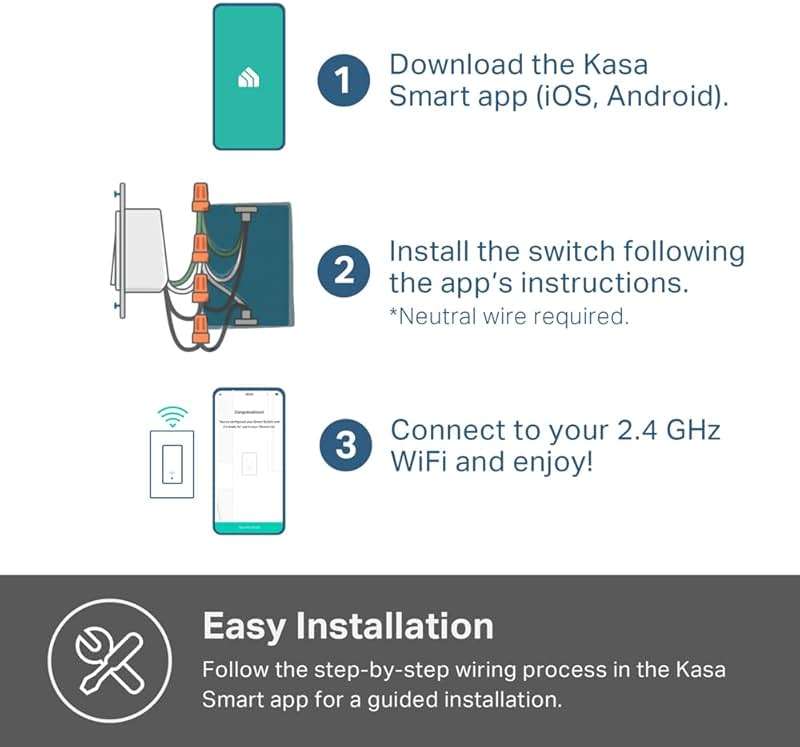 Kasa Smart Switch 2-Gang HS200-2, Single Pole,Neutral Wire Required, 2.4GHz Wi-Fi Light Switch Compatible with Alexa and Google Home, UL Certified, No Hub Required, White - Image 6
