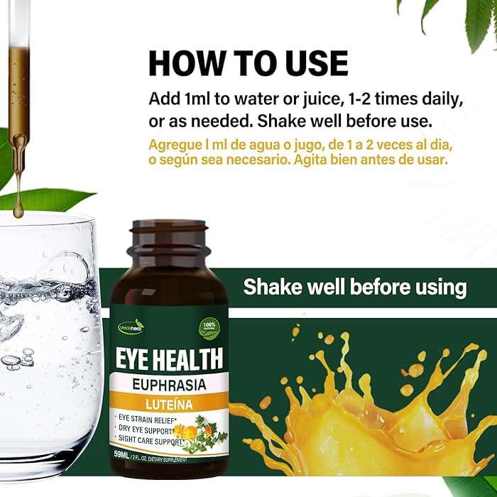 Verdeherb Eyebright Herb Eye Health Drops, Bilberry & Lutein Liquid Extract Herbal Supplement for Eye Strain Relief & Sight Care Support. Euphrasia Officinalis, Arándanos, Luteína para Los Ojos. 2oz - Image 5
