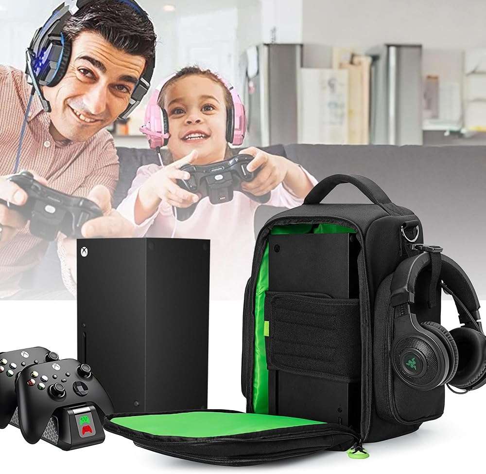 PGmoon Travel Carrying Case Compatible with Xbox Series X Console, Protective Storage Carry Bag for Controllers, Cables, Game Discs and More (Patent Design) - Image 7