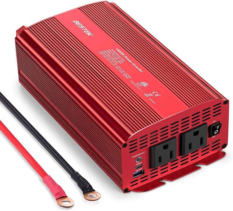 BESTEK 1000W Car Power Inverter, DC 12V to 110V Car Power Converter with 2 AC Outlets/30W PD USB-C/18W Quick USB A Charge Multi-Protection 1000 watt Power Inverter for Vehicles/Car/RV/Home - Image 1