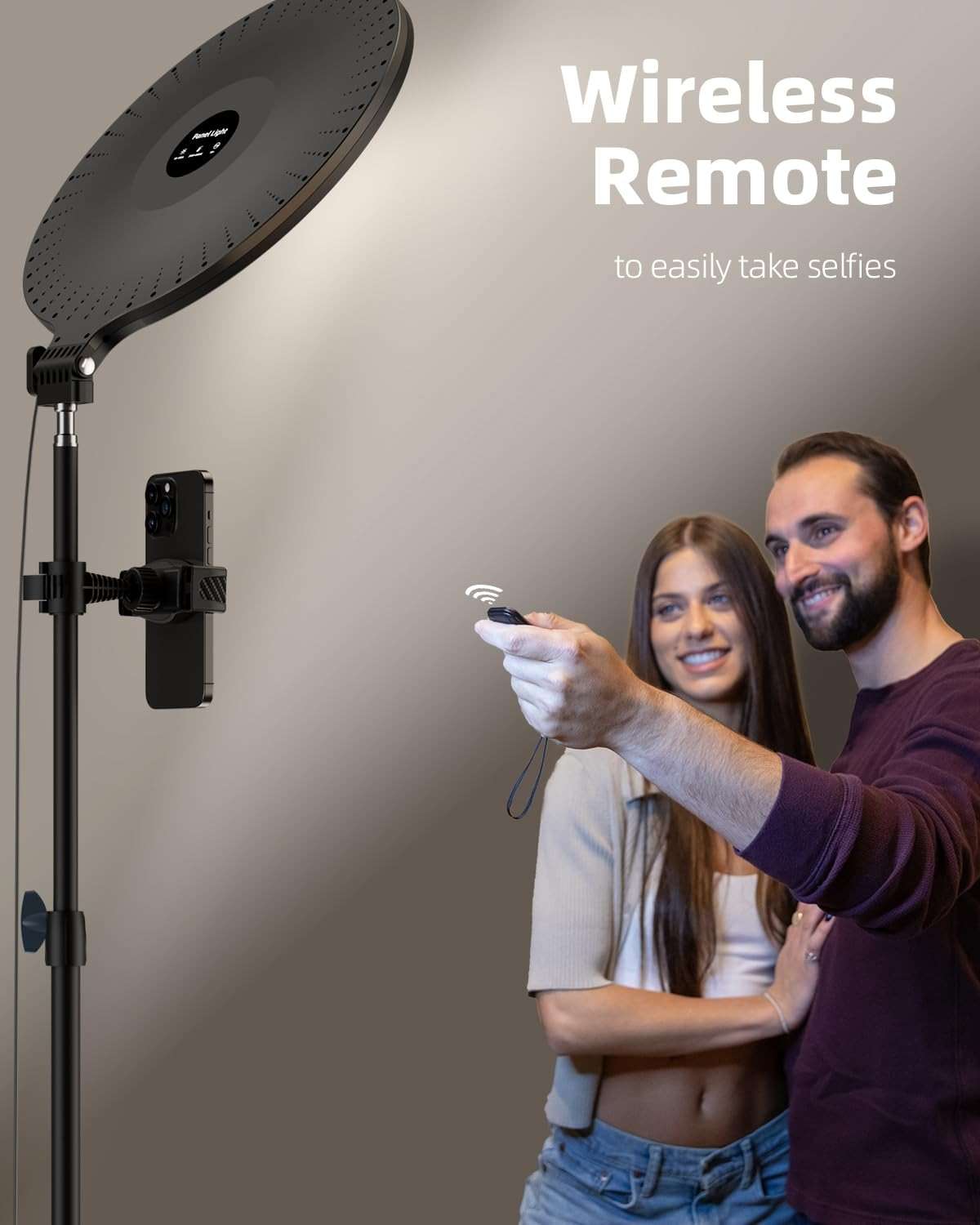Weilisi 10.5" Ring Light with 69" Tripod Stand and Phone Holder Kit, Full-Screen Zoom Lighting for Video Recording, Makeup, Live Stream, Dimmable LED Selfie Ring Light Tripod for iPhone with Remote - Image 7